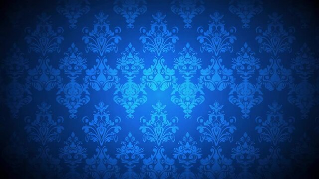 Elegant blue damask pattern background
