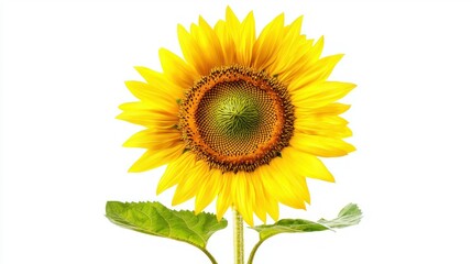 Obraz premium Smiling sunflower isolated on white background