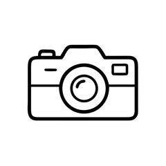 Camera Icon Outline – Minimal Line Art Symbol of Photography Equipment for Media and Technology Concepts