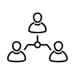 Team Network Icon – Connected People Outline for Collaboration and Organization