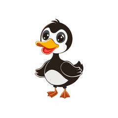 Cute cartoon duck vector illustration for kids design and decoration use  isolated on transparent background, no background