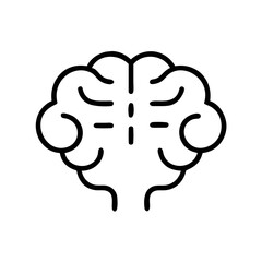 Brain Icon – Minimal Line Intelligence Symbol for Science and Mind Concepts