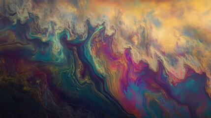 Fototapeta premium Colorful Abstract Swirl of Fluid Dynamics Capturing Infinite Textures and Vibrant Hues in Motion
