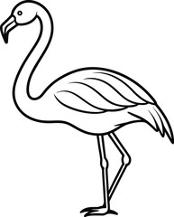 Flamingo Outline Drawing