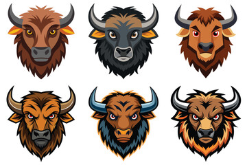 Bison head Logos Collection