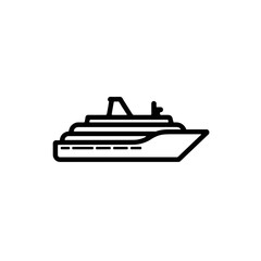 Cruise ship outline illustration on a white background  