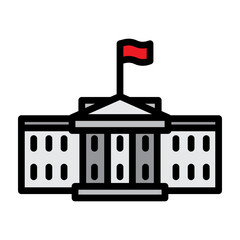White House Vector Filled Icon Design