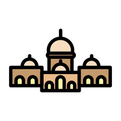 Sheikh Zayed Grand Mosque Vector Filled Icon Design