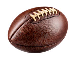 Brown Leather American Football on Transparent Background, PNG