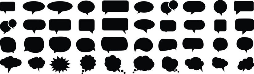 Black speech bubble collection. Set of Speech bubble. 	
Speech bubble comic buttons for web design. Speech bubble comic signs, speech bubble icons, comic dialog clouds