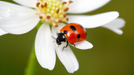 Ladybug on  white
