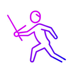 Fencing Icon , Minimalist Sports Illustration in Vibrant Gradient