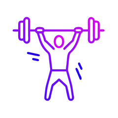 Weightlifter Icon , Minimalist Fitness Illustration in Vibrant Gradient