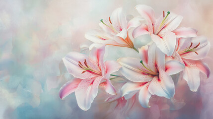 Fototapeta premium Elegant wedding invitation card background . Minimal hand painted watercolor botanical flowers texture template background. Design for wedding, vip cover, poster, rsvp moderncard.Valentine's Day