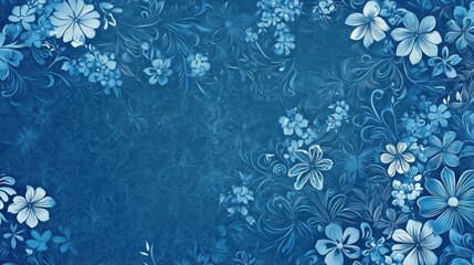 Delicate floral pattern on a deep blue backdrop