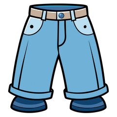 Denim pant on white background