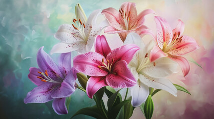 Fototapeta premium Elegant wedding invitation card background . Minimal hand painted watercolor botanical flowers texture template background. Design for wedding, vip cover, poster, rsvp moderncard.Valentine's Day