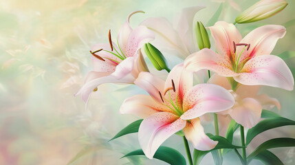 Fototapeta premium Elegant wedding invitation card background . Minimal hand painted watercolor botanical flowers texture template background. Design for wedding, vip cover, poster, rsvp moderncard.Valentine's Day