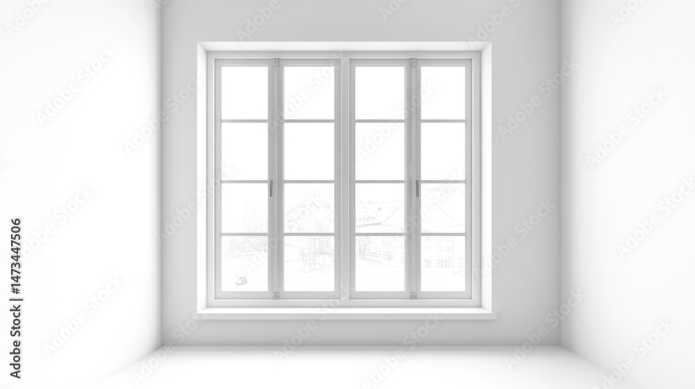 Poster Empty room with a large window