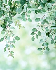 Lush green leaves with a blurred background