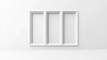 Obraz premium Empty white window on a white wall