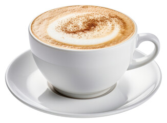 PNG  Creamy cappuccino in white cup