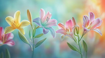 Fototapeta premium Elegant wedding invitation card background . Minimal hand painted watercolor botanical flowers texture template background. Design for wedding, vip cover, poster, rsvp moderncard.Valentine's Day