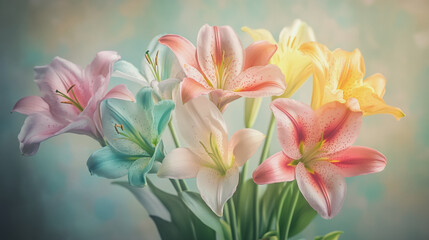 Fototapeta premium graphic design, rose, holiday, postcard, valentine's day, paint, pastel colored, rsvp card, cosmos, wedding background, pattern, celebration, blossom, hand-painted, foliage, pastel, painting, luxury, 