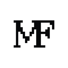 Fototapeta premium MF monogram logo design letter text name symbol monochrome logotype alphabet character simple logo