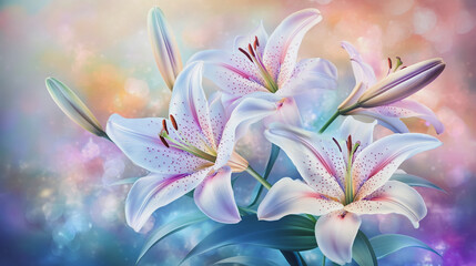 Fototapeta premium graphic design, rose, holiday, postcard, valentine's day, paint, pastel colored, rsvp card, cosmos, wedding background, pattern, celebration, blossom, hand-painted, foliage, pastel, painting, luxury, 