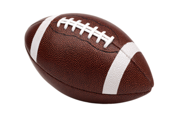 Brown Textured American Football on Transparent Background, PNG
