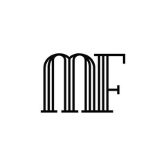 MF monogram logo design letter text name symbol monochrome logotype alphabet character simple logo
