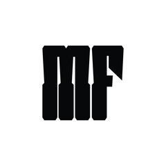 MF monogram logo design letter text name symbol monochrome logotype alphabet character simple logo