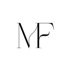 MF monogram logo design letter text name symbol monochrome logotype alphabet character simple logo
