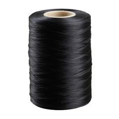 Black thread isolated on transparent background