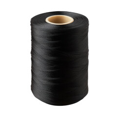 Black thread isolated on transparent background