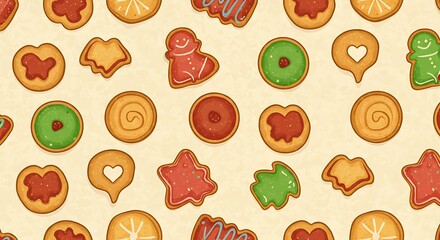 Sweet Holiday Treats A Festive Cookie Pattern Christmas Cookie Celebration Winter Wonderland Cookies Holiday Baking Delight Warm Gingerbread Dreams Cozy Cookie Collage Delightful Festive Design
