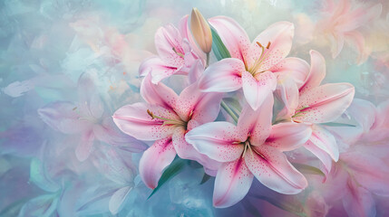 Fototapeta premium Elegant wedding invitation card background . Minimal hand painted watercolor botanical flowers texture template background. Design for wedding, vip cover, poster, rsvp moderncard.Valentine's Day