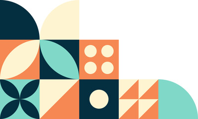 Mosaic geometric corner pattern for modern, creative, colorfull business border frame design