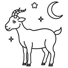 silhouette of a goat