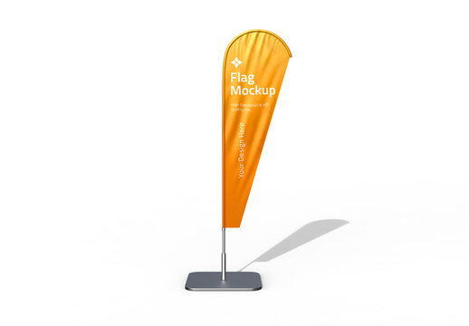 Footed Convex Flag  Banner Mockup