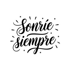 Sonríe siempre. Children's Day Vector Design Isolated on White Background
