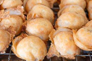 Khanom Krok is a Thai snack