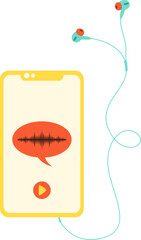 Podcast Day Hand-drawn Flat Illustration. Mic, headphone, talk, interview for podcast audio vector isolated