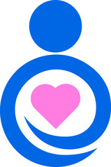mom and baby logo design with creative concept