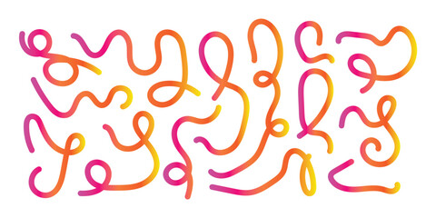 Fototapeta premium Color Swirl Lines with Rainbow Gradient. Vector Wave Shapes for Celebration, Parties and Carnivals Design. Abstract Ribbon Illustration in eps 10.