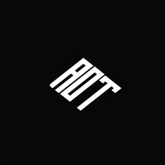 AOT letter logo design on black background.