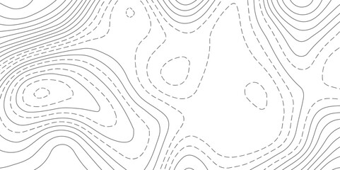 Abstract Topographic map design with Seamless pattern with lines . geographic contour map paper texture.  Retro topographic map. geographic mountain relief. terrain path isolated on background.