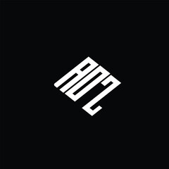 AOZ letter logo design on black background.