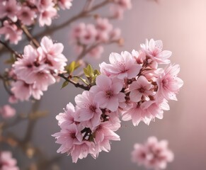 Soft pink blossoms, gentle light, blurred background,  botany,  pretty,  wallpaper